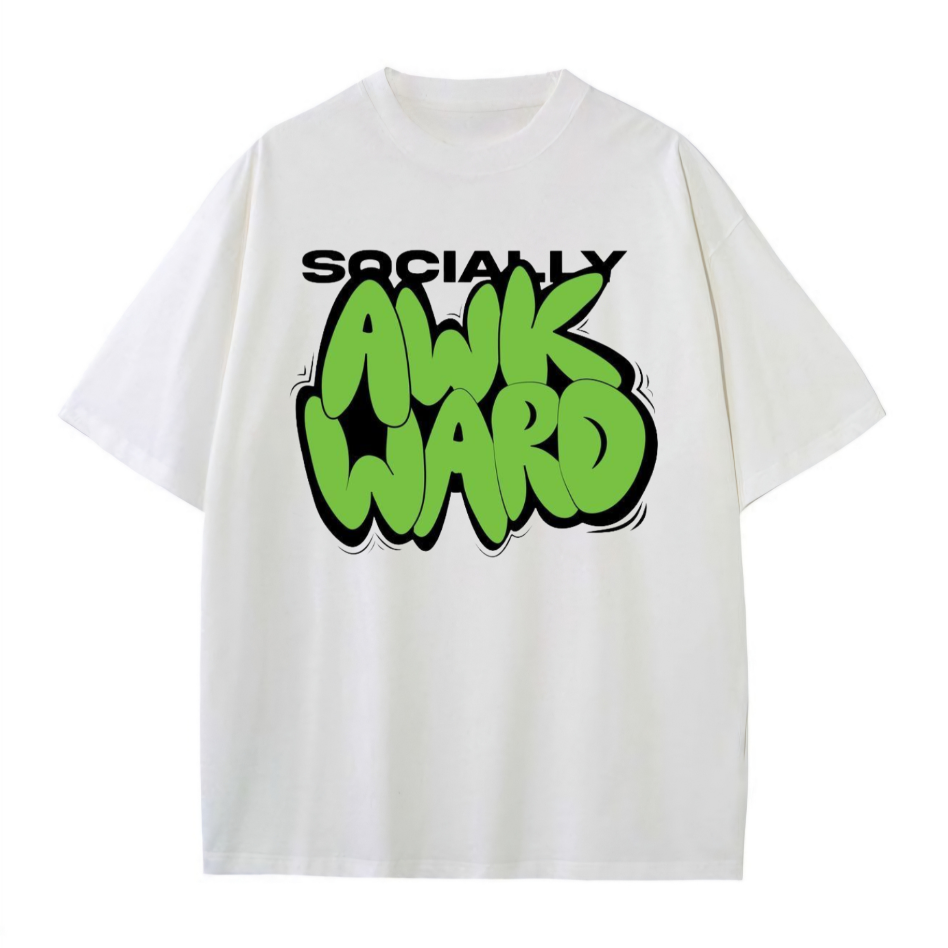 Socially Awkward - Oversized White T-shirt