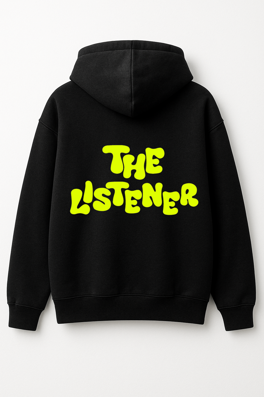 The Yapper The Listener Black Oversized Hoodie