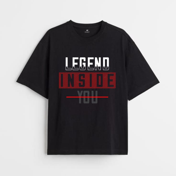 Legend Inside You - Oversized Black T-Shirt