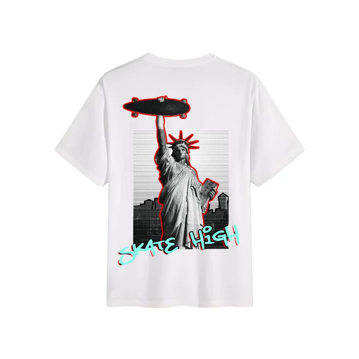 Skate High - Oversized White T-Shirt