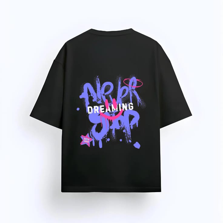 Dreaming - Oversized Black T-Shirt