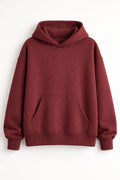 Plain Oversized Maroon Hoodie