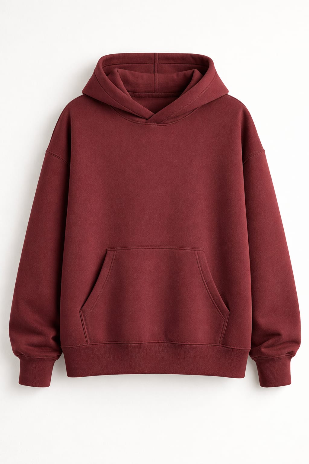 Plain Oversized Maroon Hoodie