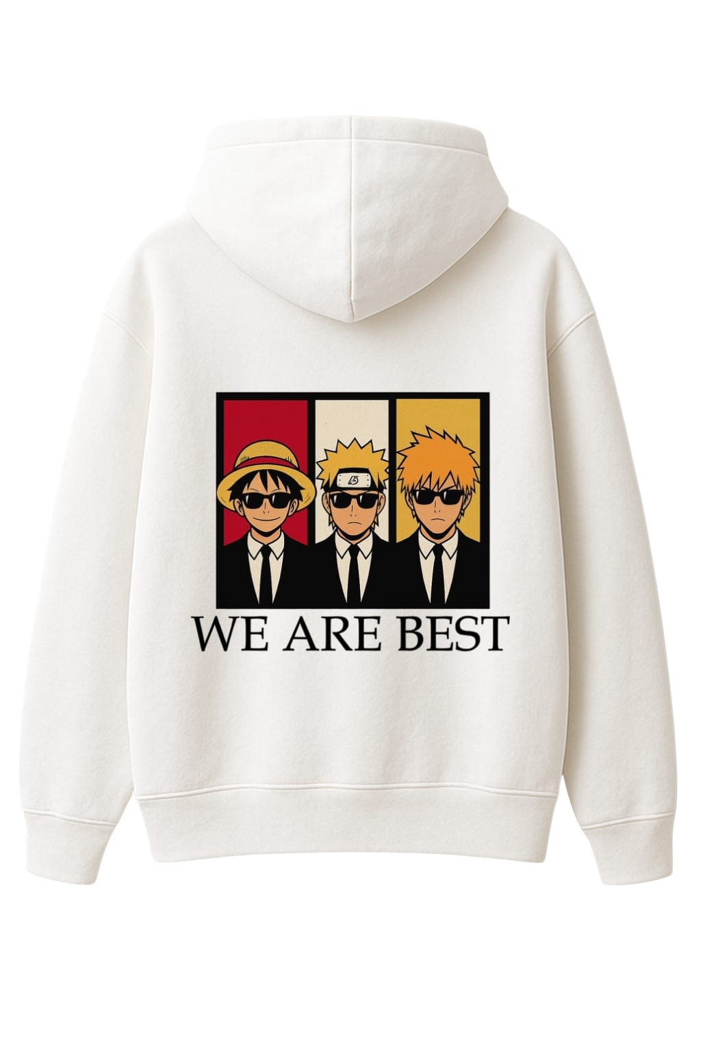 We are best Oversized white Hoodie