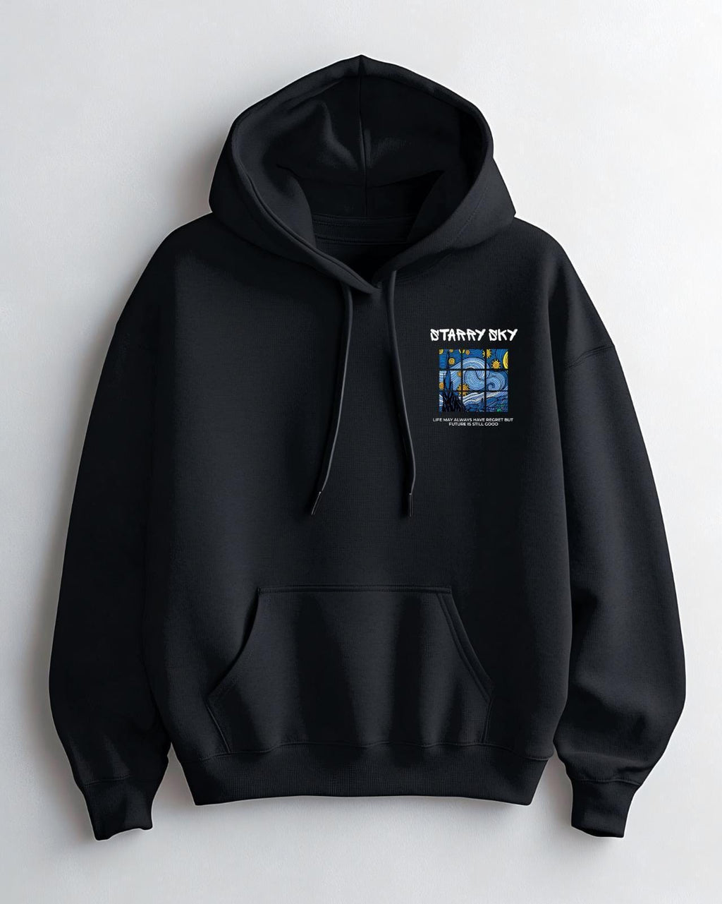Starry Sky Oversized Black Hoodie