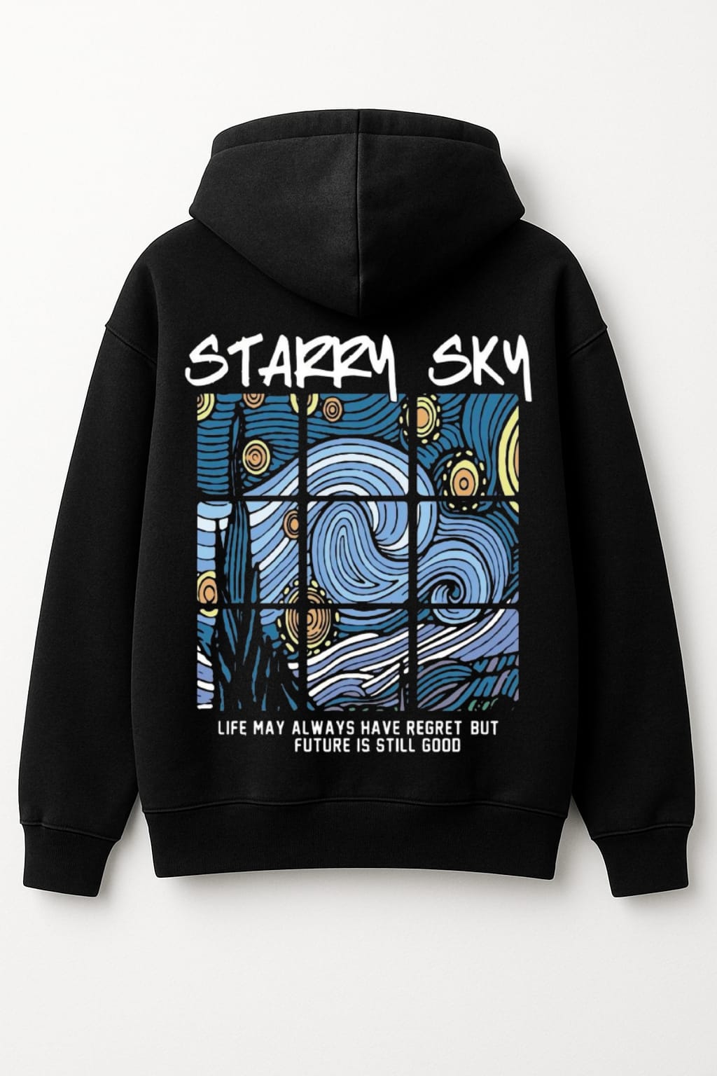 Starry Sky Oversized Black Hoodie