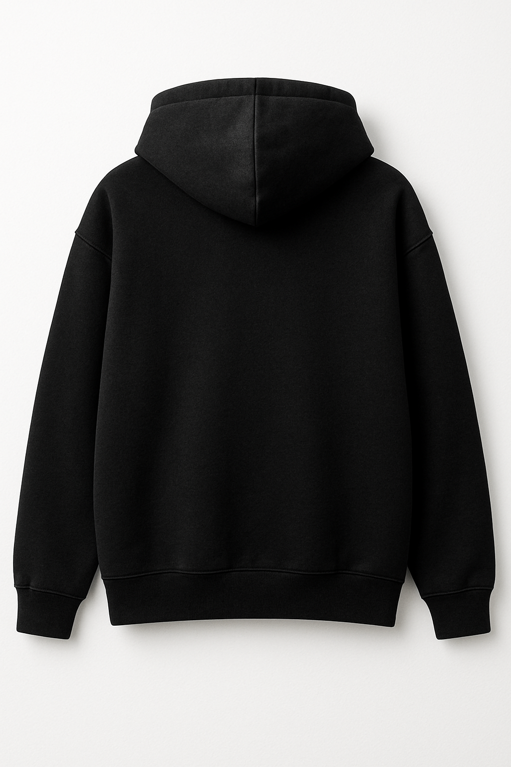 Plain Fitted Hoodie - Black