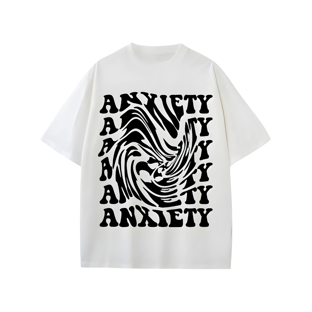 Anxiety - Oversized White T-Shirt